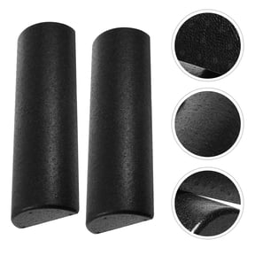 SHOWERORO 1Pair Black High Density Epp Half Foam Roller for Yoga Muscle Massage and Balance