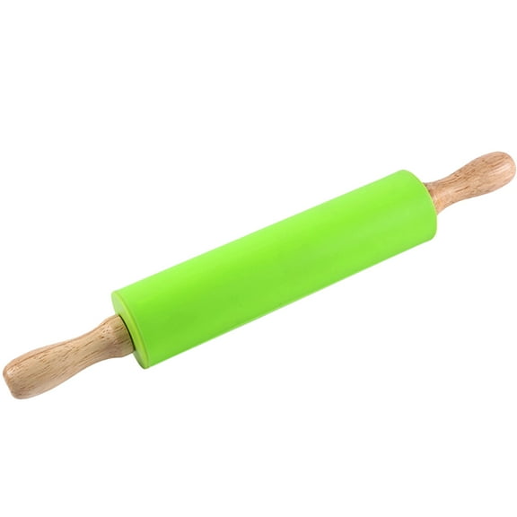 Raindrops Silicone Rolling Pin for Dough Light Green NonSticky Design Safe and Healthy Kitchen Tool