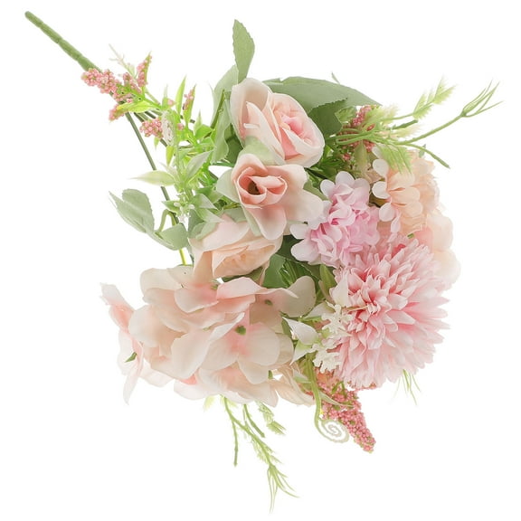 SEWACC Silk Cloth Artificial Rose Bunch Pink Faux Roses 1Pack 6.7x6.7x11.8in