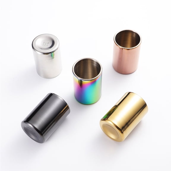 Raindrops Rose Gold Stainless Steel Toothpick Holder with Brushed Texture for Home Decoration and Parties 4.5 x 3.2 x 2.1 inches