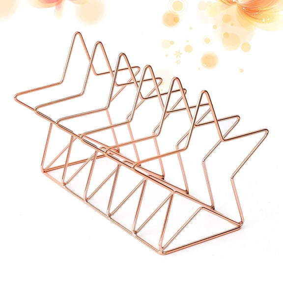 Raindrops Rose Gold Star Shaped Iron Book Shelf for Holding Books and Magazines Adds Unique Home Decor Touch 12.5x8.5x15.5 Inches