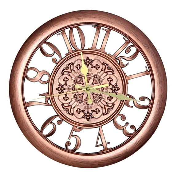 Raindrops Rose Gold Vintage Wall Clock with Silent Movement for Living Room Home Office 11 Inch