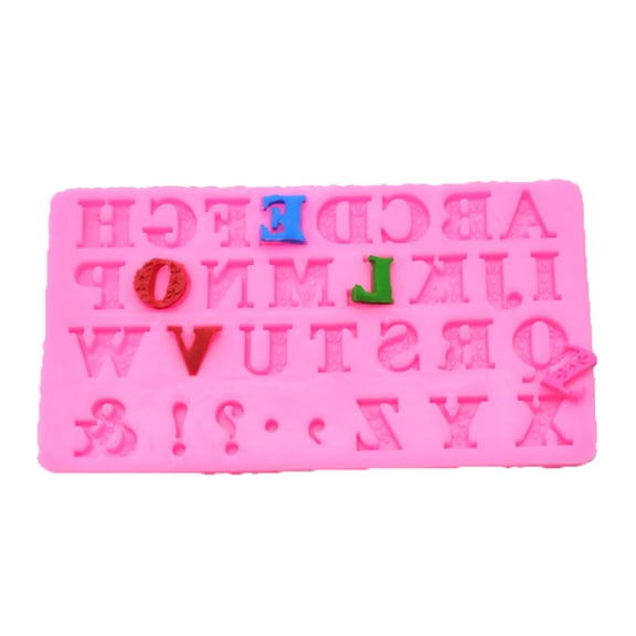 FOMIYES Rosy Silicone Alphabet Letter Molds for Baking, Fondant, Cake Decorating, Cake Tools, Flexible Non-Stick Mold Set