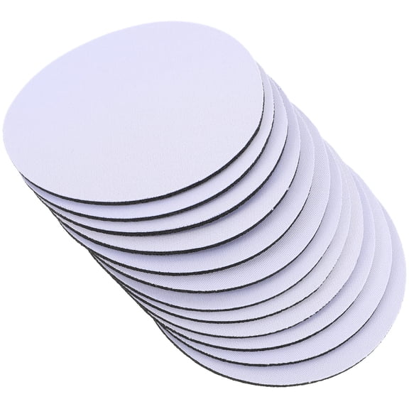 FOMIYES 10Pcs Heat Transfer Blank Coasters White Polyester Canvas for Home Use Sublimation