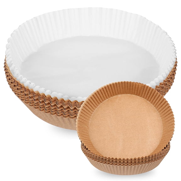 Raindrops Round Non Stick Paper 100Pcs Air Fryer Tray Liners For Roasting And Baking In Microwave Ovens