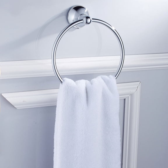 Raindrops Round Towel Hanger 1Pack Chrome Plated Copper Simple Bathroom Organization Silver