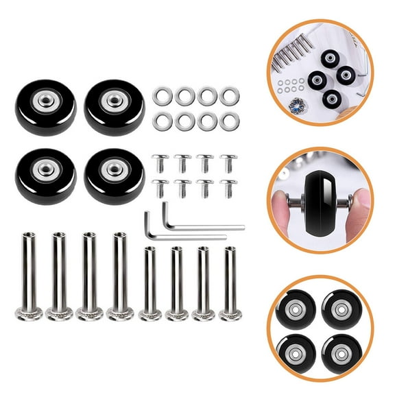 Raindrops Rubber Caster Suitcase Luggage Wheels Heavy Duty Travel Black