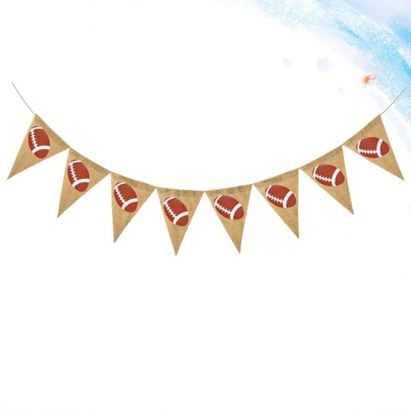 Raindrops Assorted Color Linen Football Pennant Banner Sports Bunting for Party, Game Day, Tailgate, and Event Decoration