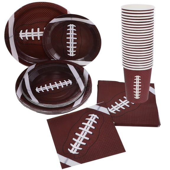 Raindrops Rugby Themed Party Tableware Set with Large Capacity and Unique Design for Rugby Parties Assorted Color