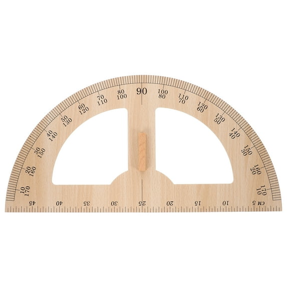 Raindrops Wood Measuring Ruler for Home Use Light Brown Teaching Aid with Handle 12.0 inches