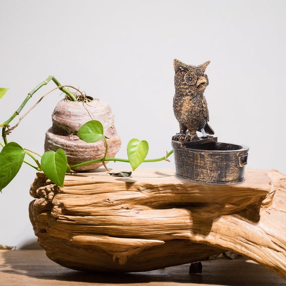 Raindrops  Running Water Adornment Courtyard Ornament Garden Fountain Owl Animal