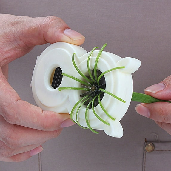Raindrops Scallion Slicer for Perfectly Sliced Scallions in Kitchen Made of PP and Stainless Steel White Color
