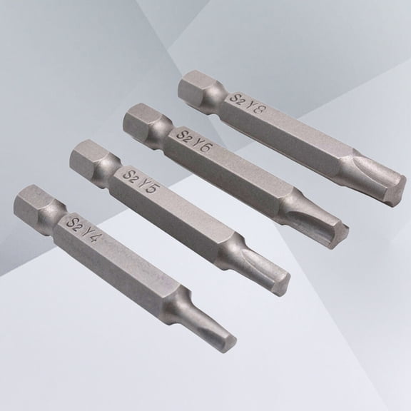 Raindrops Screw Driver Set 4Pcs Triangle Head Bits For Technicians Diy Users In Silver Color
