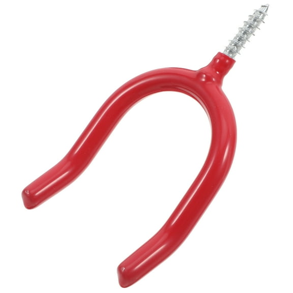 Raindrops U Shaped Utility Hooks Red Vinyl Coated Steel for Garage Tool Storage