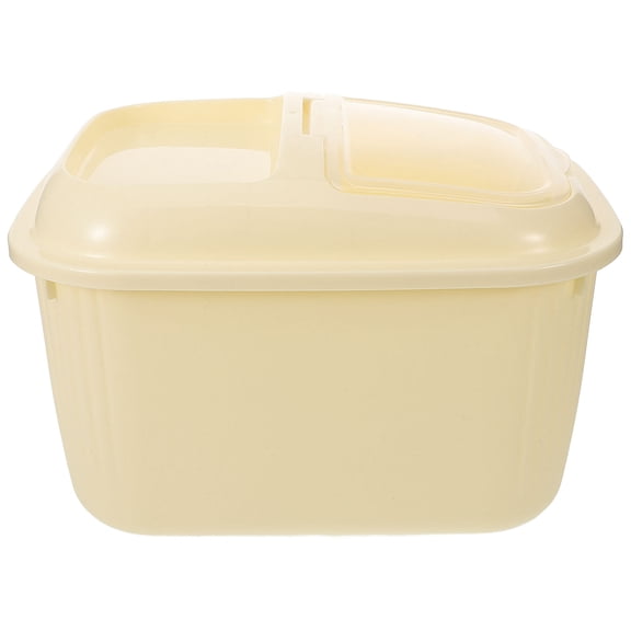 Raindrops Airtight Storage Container for Rice with Transparent Design Beige Large Capacity 10L