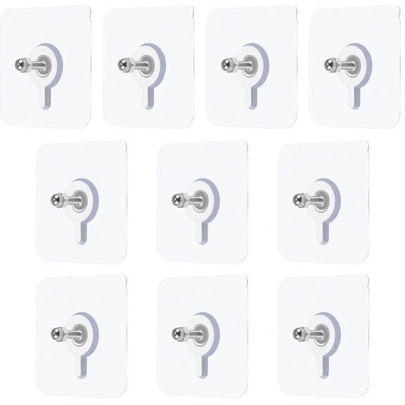 Raindrops Seamless Wall Hooks for Home Use Easy to Use Acrylic Silver 10 Pieces Can Hold 5kg