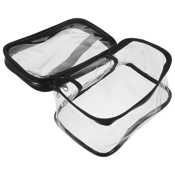 Raindrops Clear Makeup Storage Bag with Zipper Waterproof Cosmetic Pouch for Travel Use