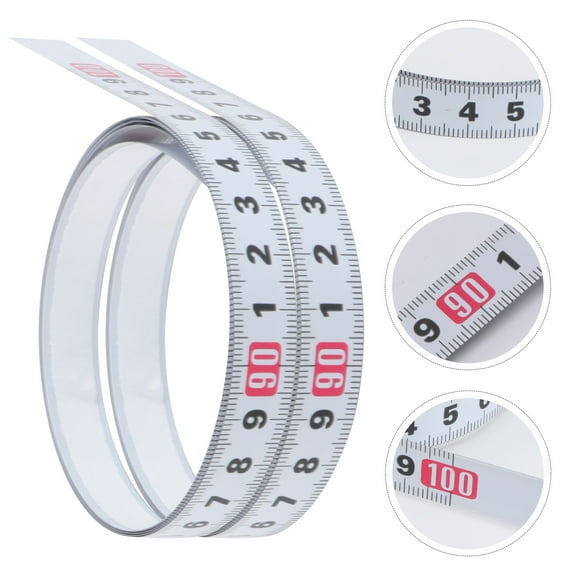 FOMIYES 2Pcs Steel Miter Track Tape with Adhesive Metric Scale Ruler for Accurate Woodworking Measurement