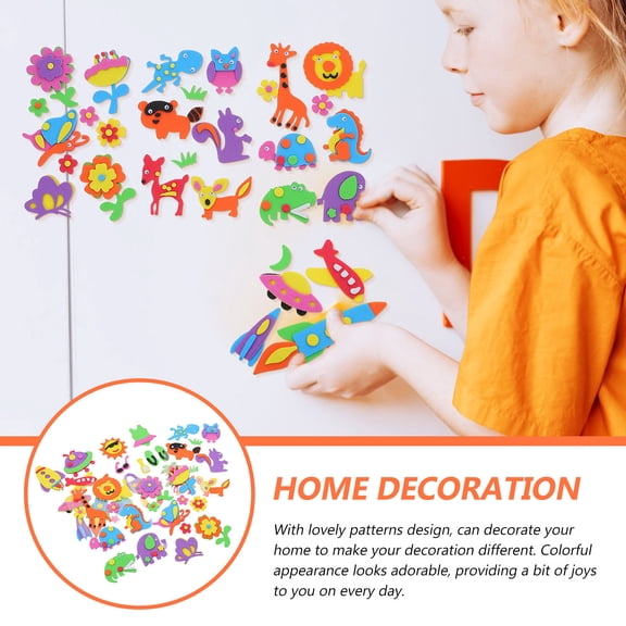 Raindrops Self Adhesive Sponge Stickers 5Sets Assorted Color Removable Decorative For Home Room Office Shop Decor