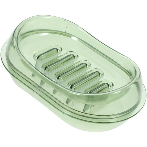 Raindrops Self Draining Soap Tray Soap Box Travel 14.5x9.5x4.3CM Green
