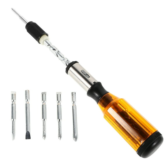LABRIMP Semi-Automatic Spiral Ratchet Screwdriver with Carbon Steel Blade, Multi-Color Handle, Hand Tool
