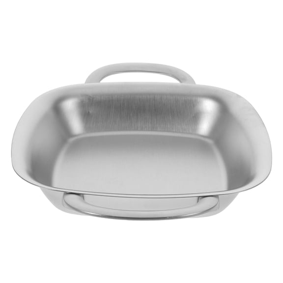 FOMIYES Stainless Steel Serving Platter with Handles Rectangular Tray for Fast Food Snack and Party Use