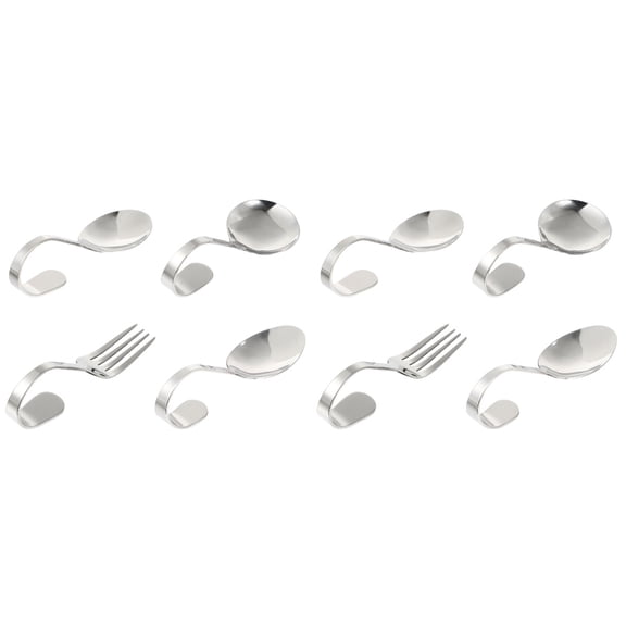 Raindrops Set of 2 Bend Handle Dessert Spoon Fork Curved Appetizer Spoons Cream