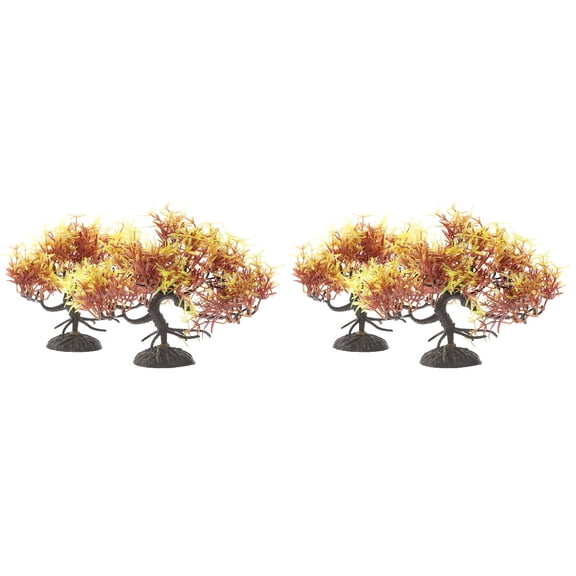 Raindrops Set of 2 Bonsai Tree Aquarium Landscaping Aquarium Pine Tree Plant 6x4.5x13cm