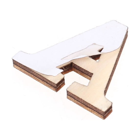 Raindrops Set of 26 Wooden Letters A-Z Boxwood Craft Props for Decoration Beige Self-paste