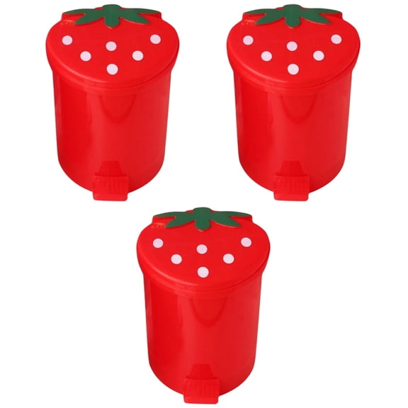 Raindrops Set of 3 Pink Trash Can Kids Desktop Convenient Rubbish Bin