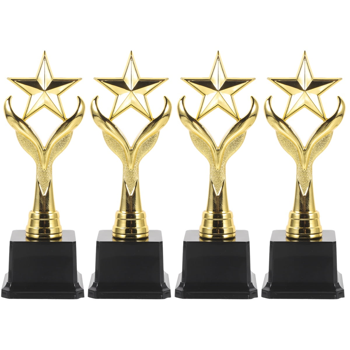 Raindrops Set of 4 Mini Golden Trophies for Kids and Adults, Funny Student Awards, Small Trophy Prizes