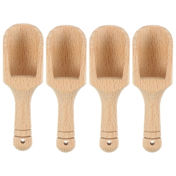 Raindrops Set of 4 Wooden Scoops for Home & Restaurant Use