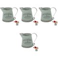 thumbnail image 1 of Raindrops  Set of 4 Wrought Iron Vase Home Accents Decor Decoration Sky-blue, 1 of 8