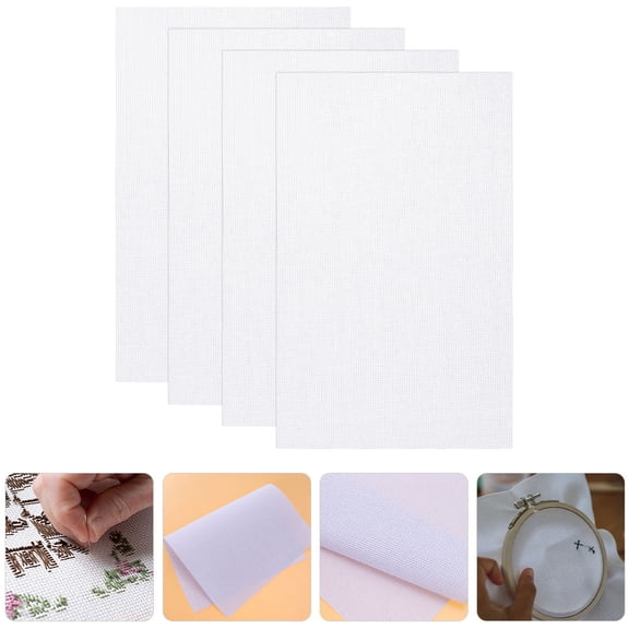 Raindrops Sewing Fabric 4 Sheets White 11CT Weaving For Diy Crafting And Home Decoration
