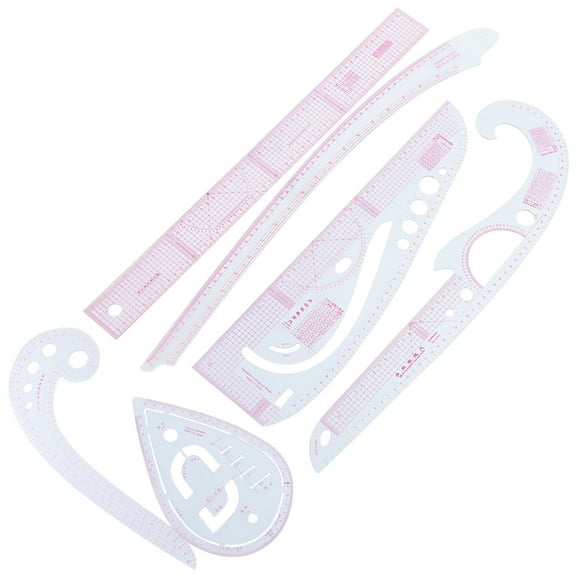 Raindrops Sewing Ruler Dressmaking Cutting Tool Set Clothing Design Tool 45X12X0.1CM Pink