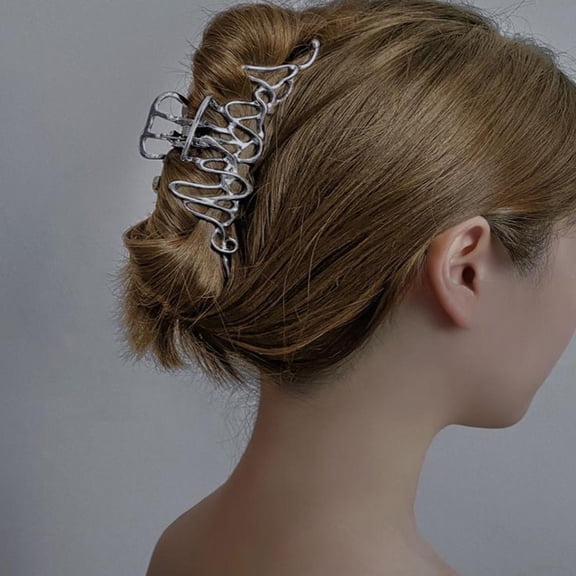 Raindrops Shark Hairpins 3Pcs Non-slip Hair Claw Clip in Silver Alloy for Women with Elegant Style