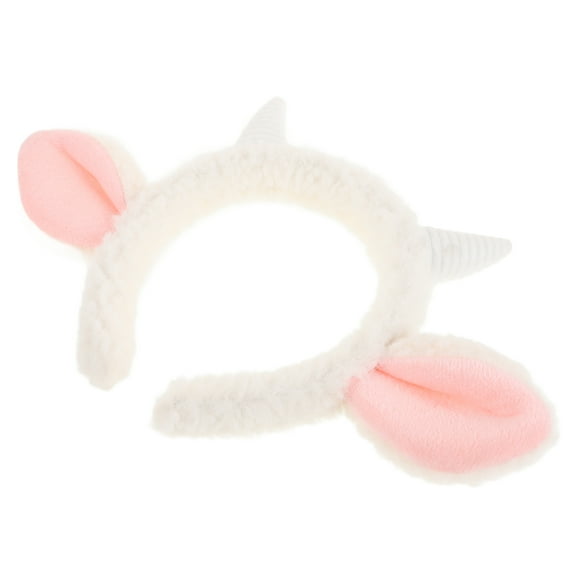 Raindrops Plush Sheep Ear Headband White Adorable Lace for Decor and Events