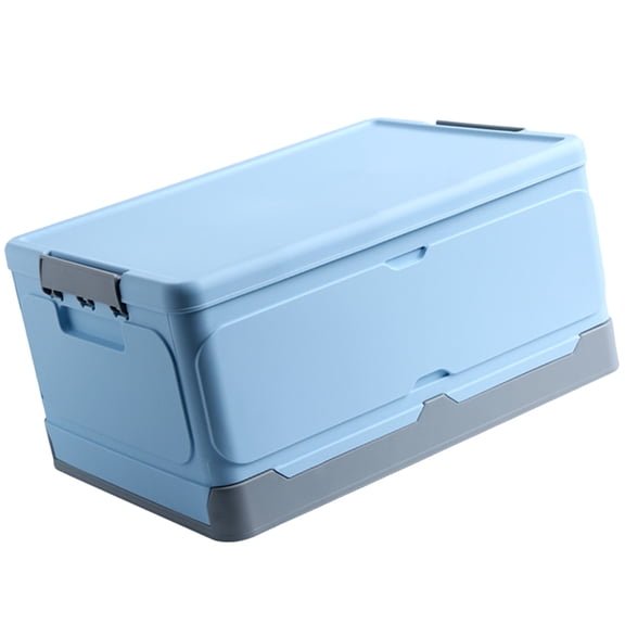 Raindrops Blue Foldable Storage Box for Home Dorm Room Made of PP Plastic Material with Buckle Design Size L