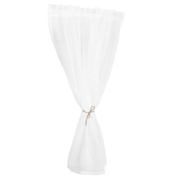 Raindrops Short Sheer Curtain For Window White Valance Drape Rod Pocket Light Filtering Sheer Curtain Privacy Drape Bedroom Curtain