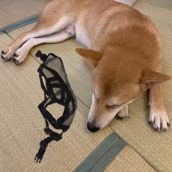 Raindrops Bulldog Muzzle Breathable Black Fabric 1Pack