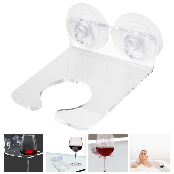 FOMIYES Acrylic Wine Glass Holder for Shower and Bathtub, Compact Design with Stable Weight Capacity, Easy to Install