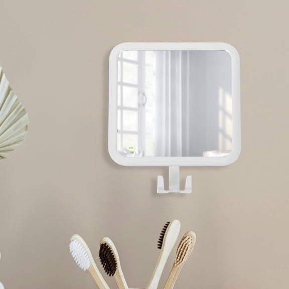 Raindrops Shower Mirror for Shaving Makeup Bathroom Shatterproof White