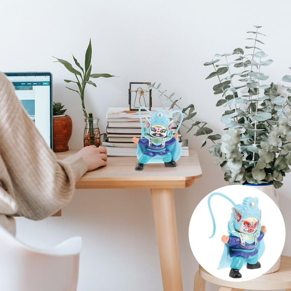 Raindrops Sichuan Face Changing Doll 12x10in Blue Round Plastic For Antique Figure Shops 1Pcs