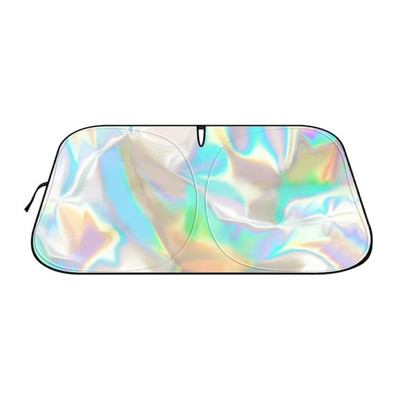 Raindrops Silver Car Windshield Sun Shade for Front Use Protects from UV Damage Durable Pongee Easy to Install