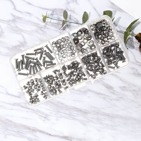 Raindrops Silver Countersunk Head 300Pcs Screw Nut for Fastening and Repairing by Jewelers