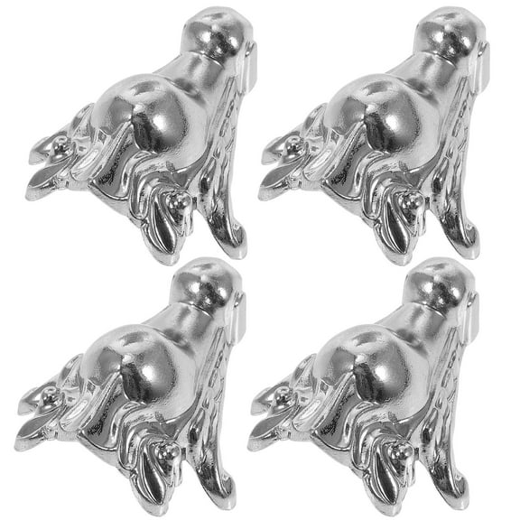 Raindrops Silver Decorative Box Legs for Furniture Made of Zinc Alloy Strong and Durable 4 Pieces
