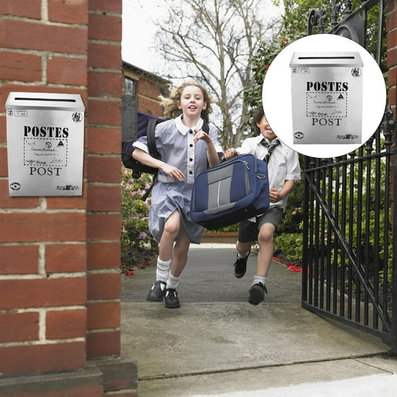 Raindrops Silver Iron Letter Case Ornament for Decor with Large Storage Space to Hold Newspapers and Magazines 1pc