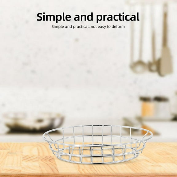 Raindrops Silver Iron Wire Snack Basket for Serving French Fries Sandwiches Creative Design Easy to Clean
