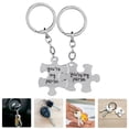 thumbnail image 1 of Raindrops Silver Metal Jigsaw Keychains with Lovely Letter Design for Bag Decoration and Car Keys, 1 of 7