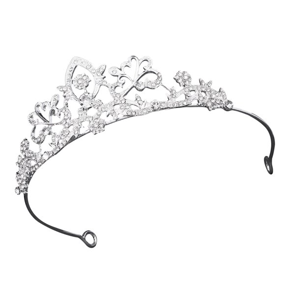 Raindrops Silver Rhinestone Alloy Crown Headdress Elegant Bride Hair Decor for Wedding and Special Occasion